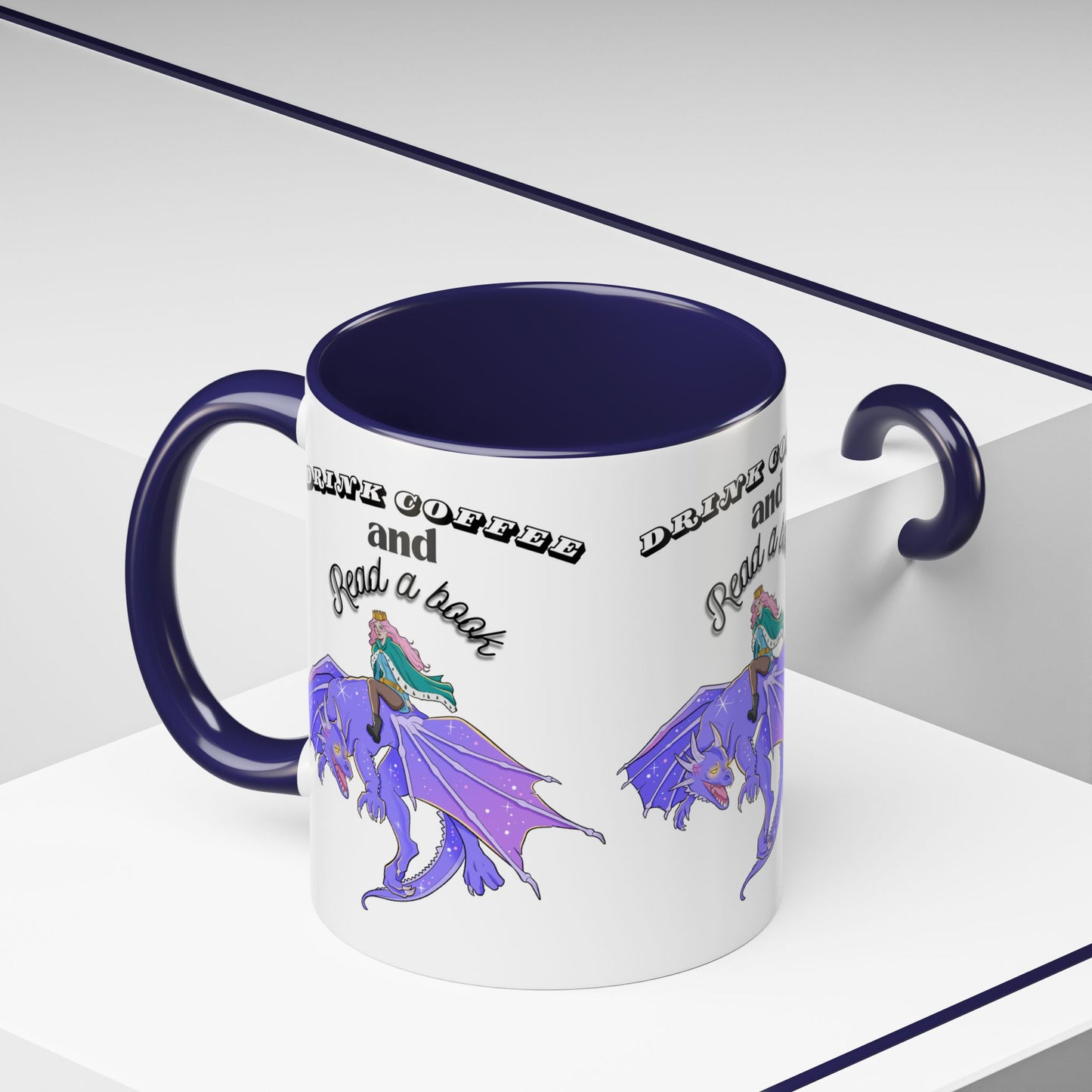 Fantasy Coffee Mug, Drink Coffee and Read a Book, Gift for Book Lovers, Dragon Themed Mug, Coffee Lover Gift, Reading Enthusiast