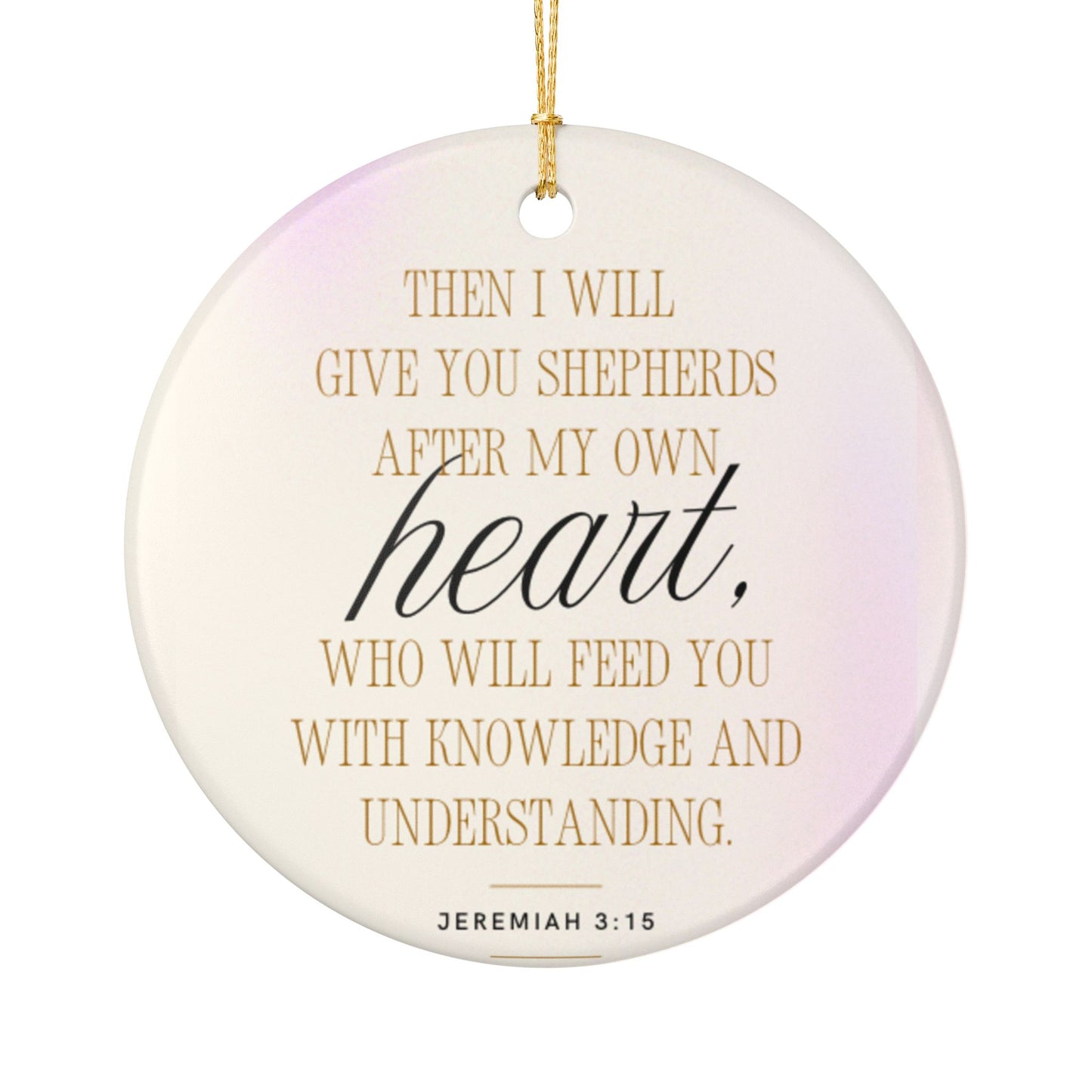 Heartfelt Ceramic Ornament with Inspirational Quote, Faith Gift, Home Decor, Religious Keepsake, Christmas Tree Decoration