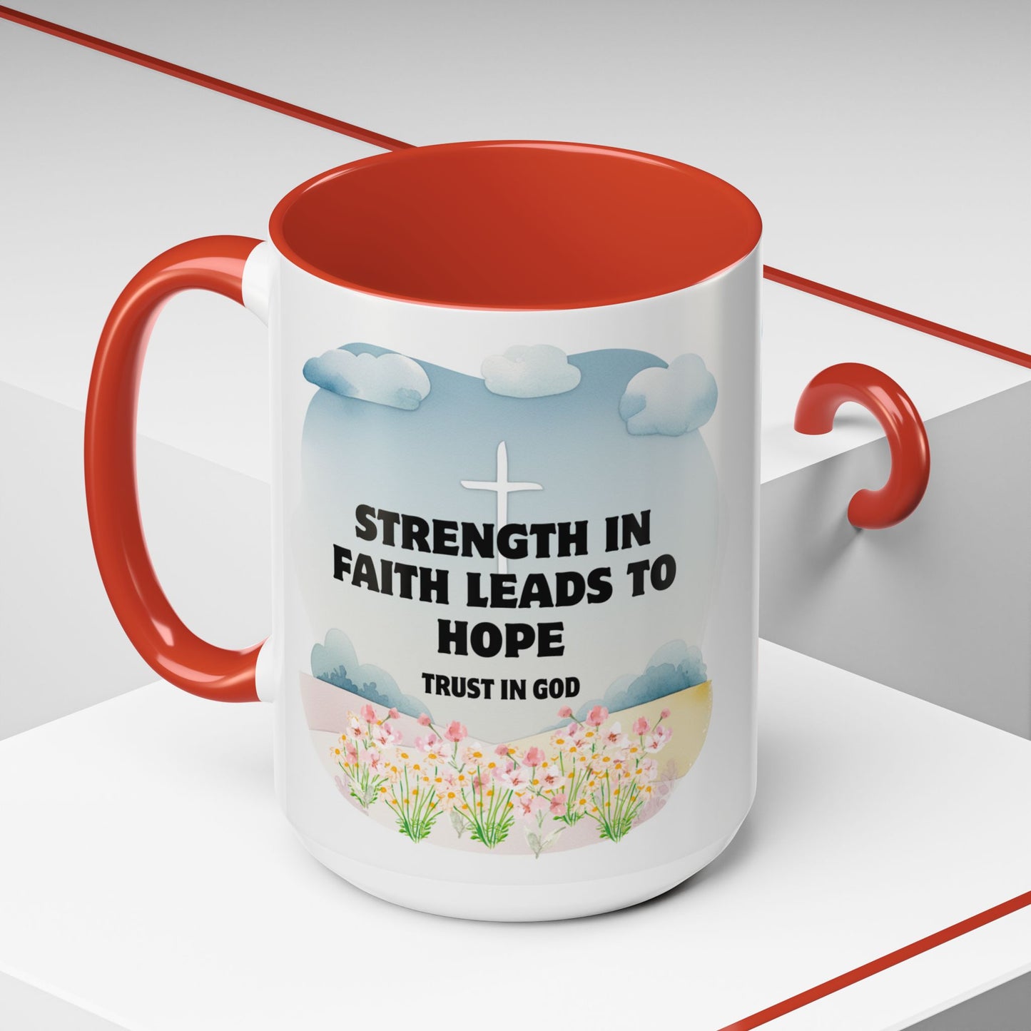 Inspirational Coffee Mug, Faith Motivational Cup for Christians, Hope Gift, Home Office Decor, Religious Drinkware, Encouragement Mug