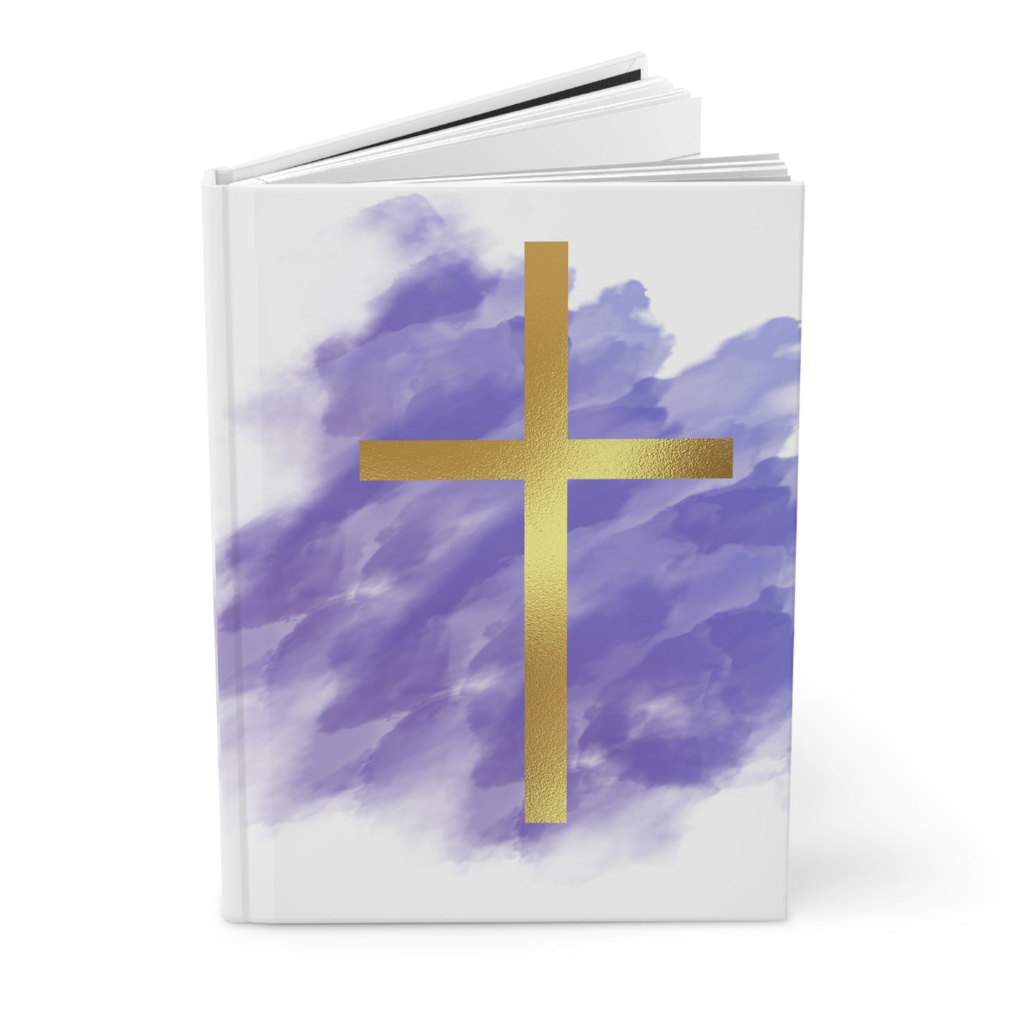 Elegant Purple Cross Hardcover Journal | Christian Notebook for Prayer, Devotion, Gift for Baptism, Confirmation, Daily Thoughts