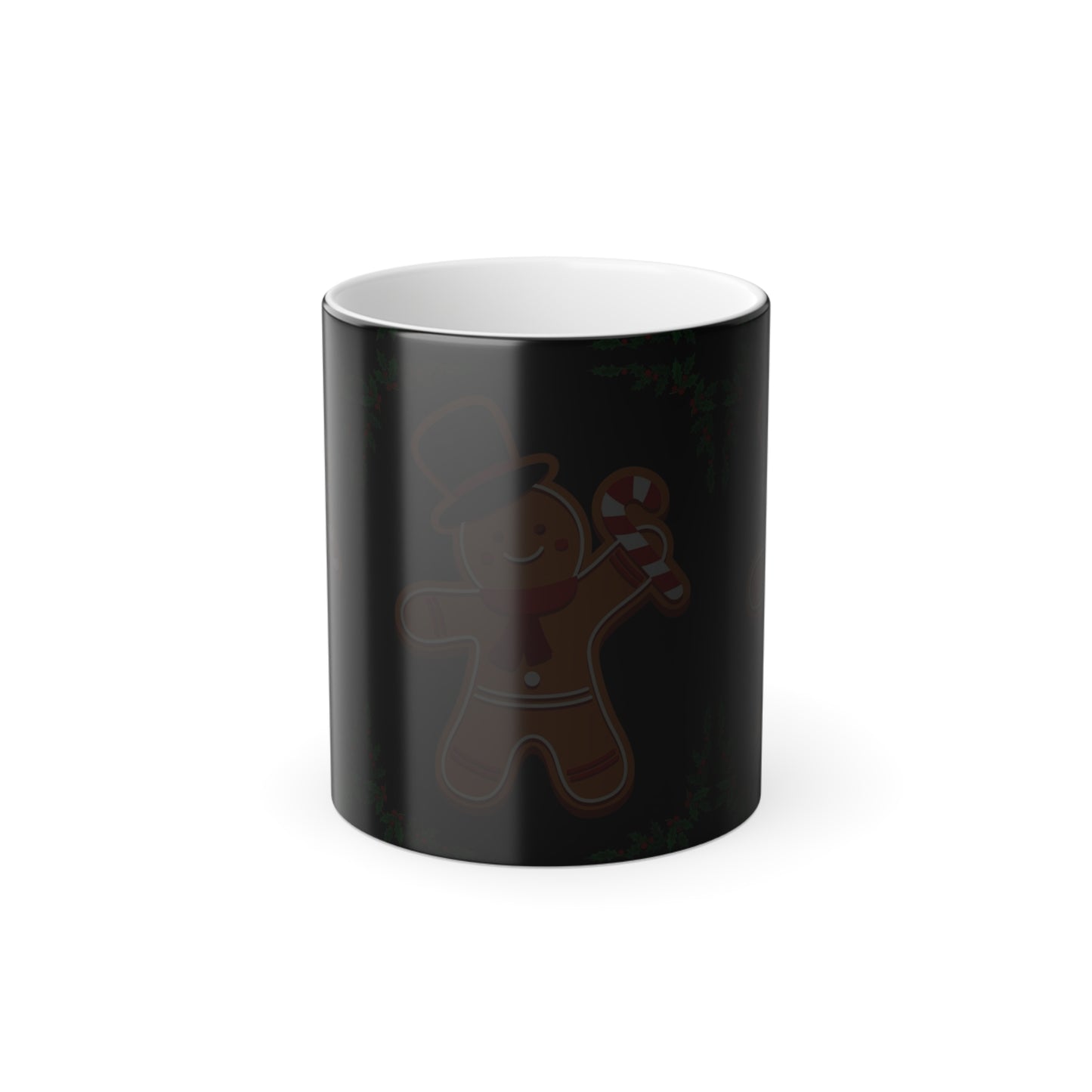 Gingerbread Man Color-Changing Mug, Holiday Gift, Christmas Decor, Creative Coffee Mug, Family Surprise, Festive Kitchenware