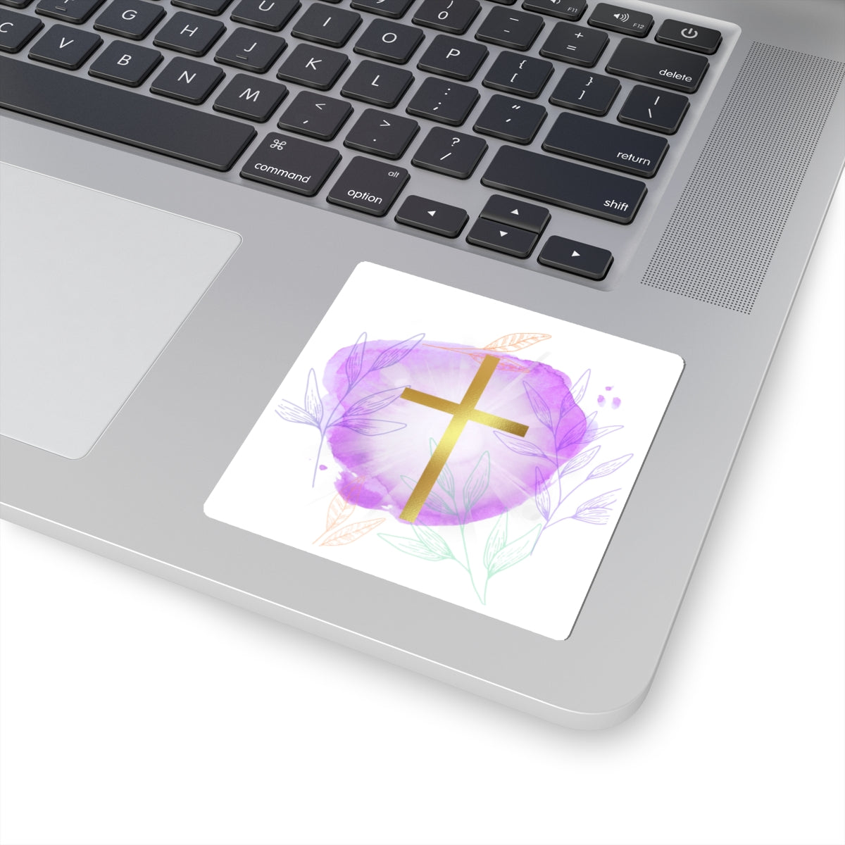 Spiritual Floral Kiss-Cut Stickers | Cross Design | Laptop Decor | Inspirational Gifts | Faith Decor | Modern Christian Art