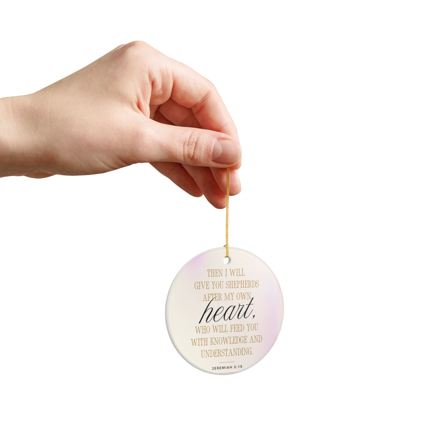 Heartfelt Ceramic Ornament with Inspirational Quote, Faith Gift, Home Decor, Religious Keepsake, Christmas Tree Decoration