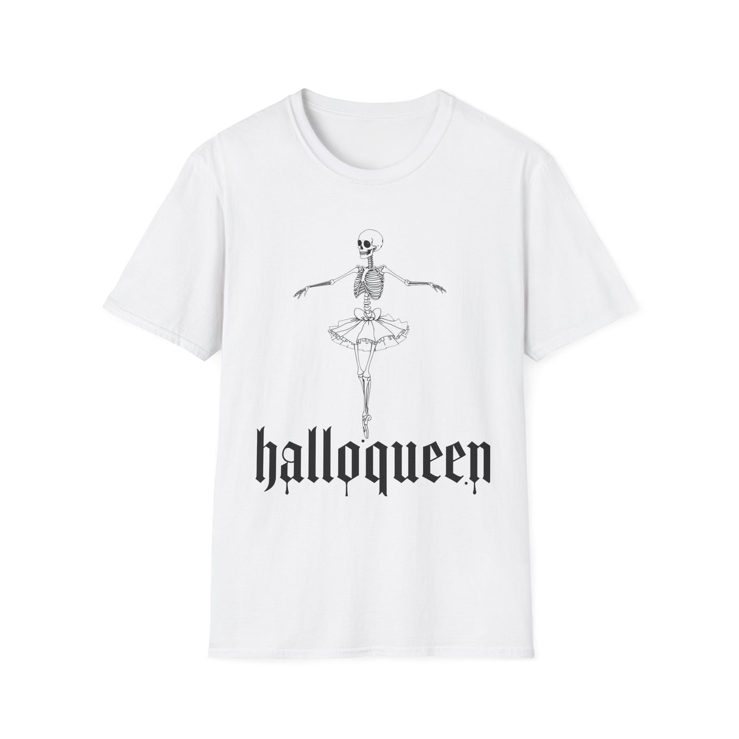 Halloween Unisex Softstyle T-Shirt, Spooky Season Tee, HalloQueen Shirt, October Apparel, Ghostly Graphic Tee