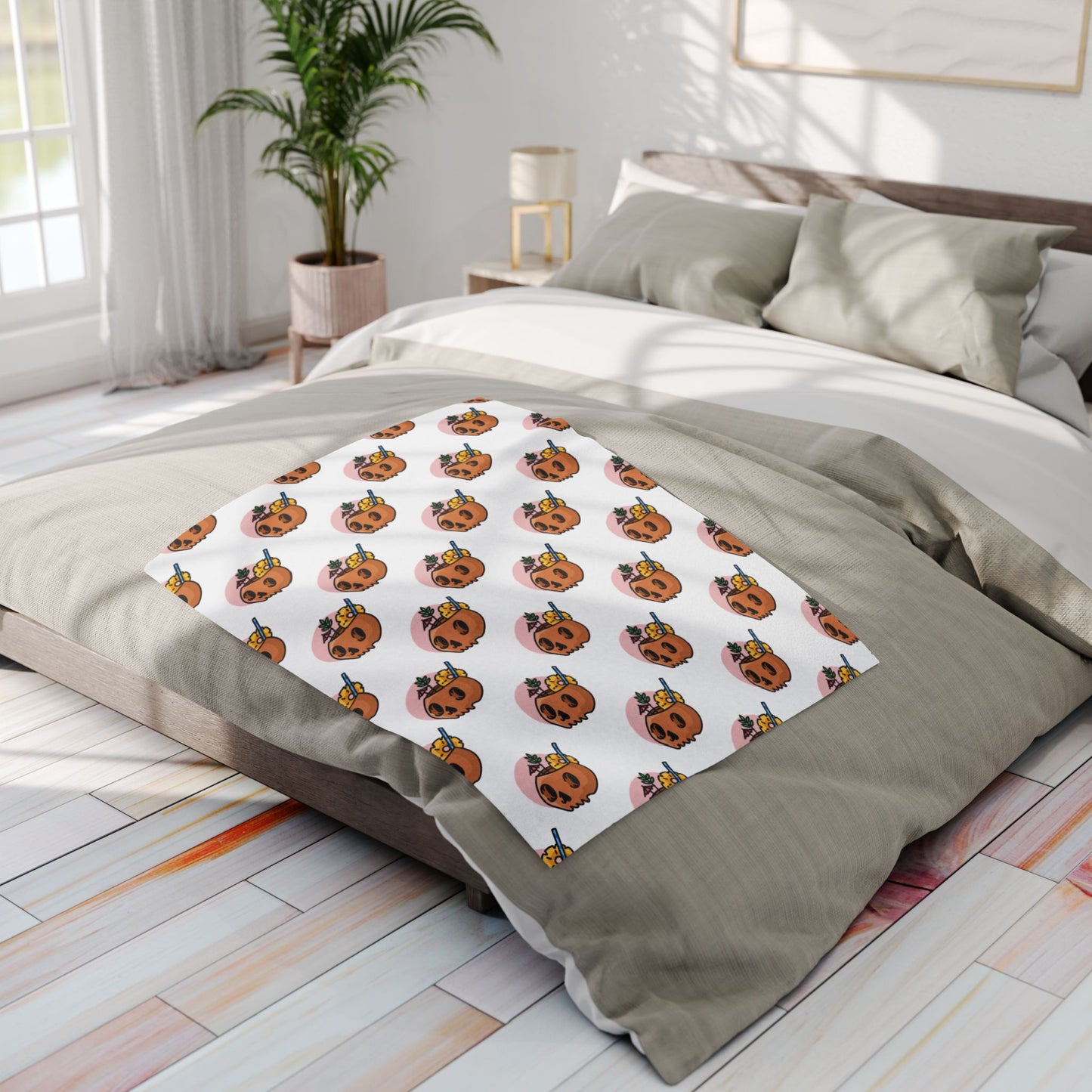 Cozy october Cartoon Arctic Fleece Blanket - Perfect for Gift Giving, Cozy Nights, Halloween Decor, Snuggling, and Home Accents