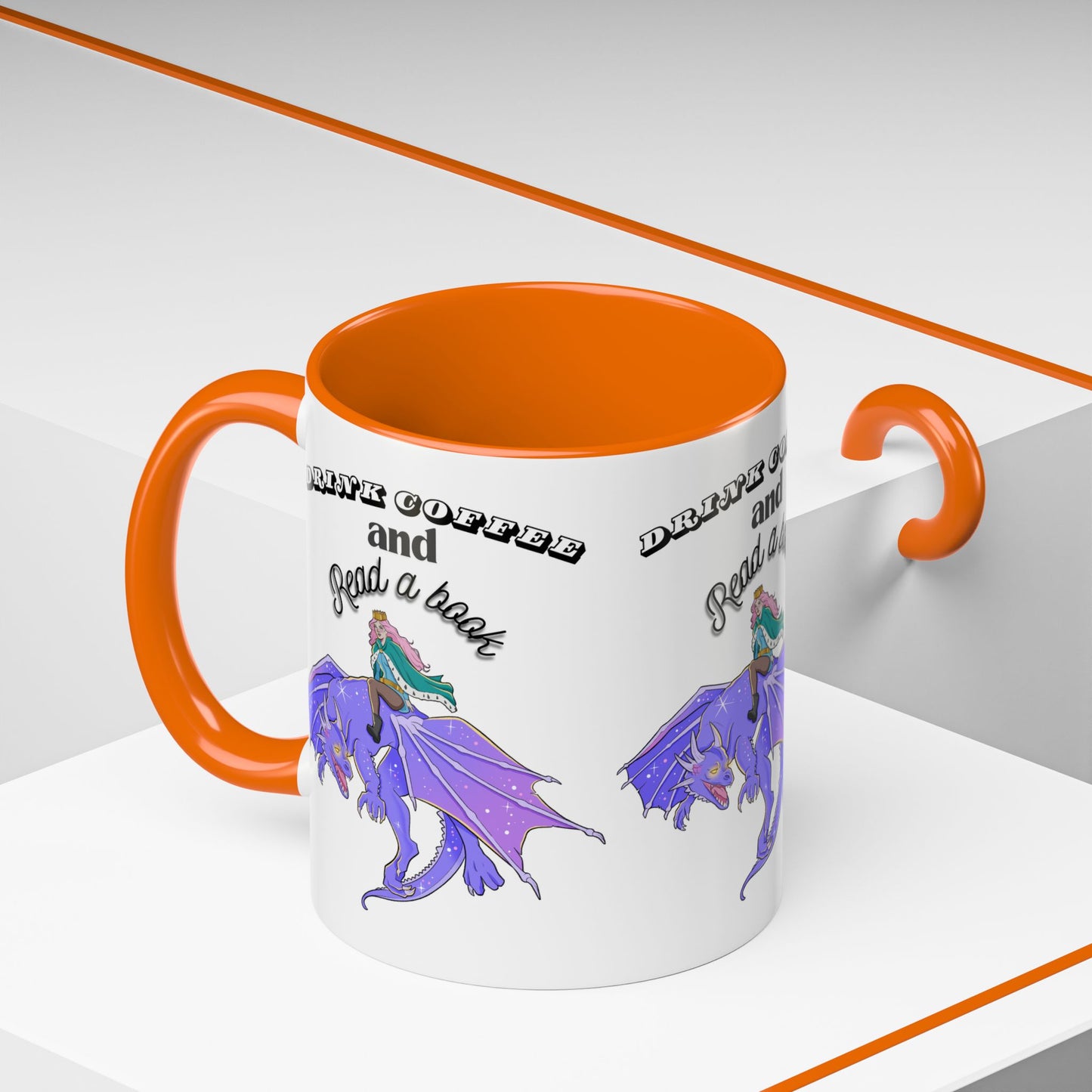 Fantasy Coffee Mug, Drink Coffee and Read a Book, Gift for Book Lovers, Dragon Themed Mug, Coffee Lover Gift, Reading Enthusiast