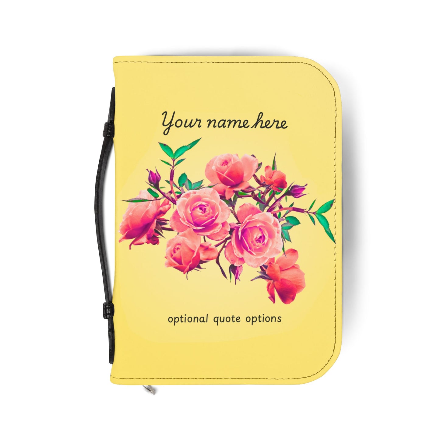 Personalized Floral Bible Cover - Custom Name & Quote Options, Elegant Gift for Baptism, Confirmation, Christmas, or Any Occasion