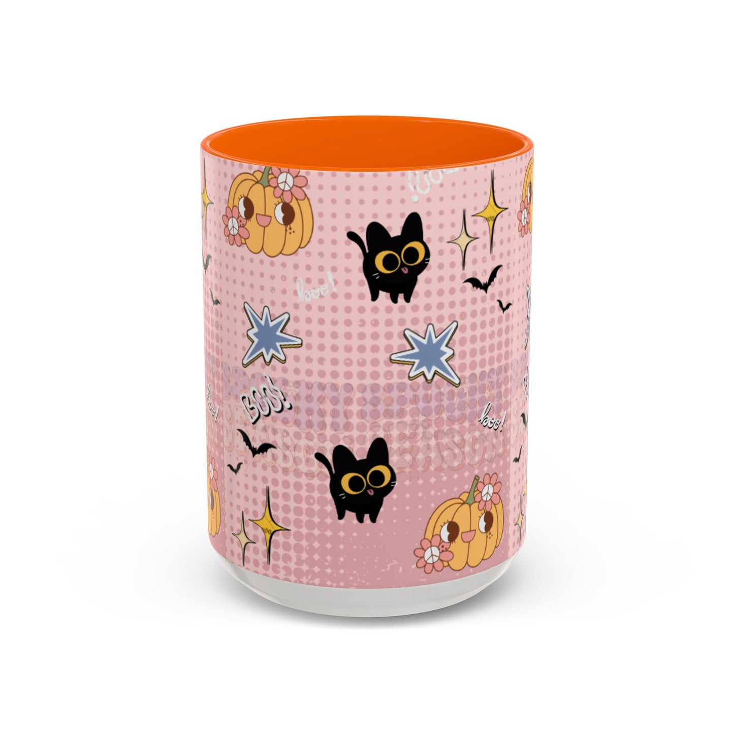 Whimsical Halloween Accent Coffee Mug, Cute Cat & Pumpkin Design, Perfect Gift for Cat Lovers, Holiday Decor, Spooky Season