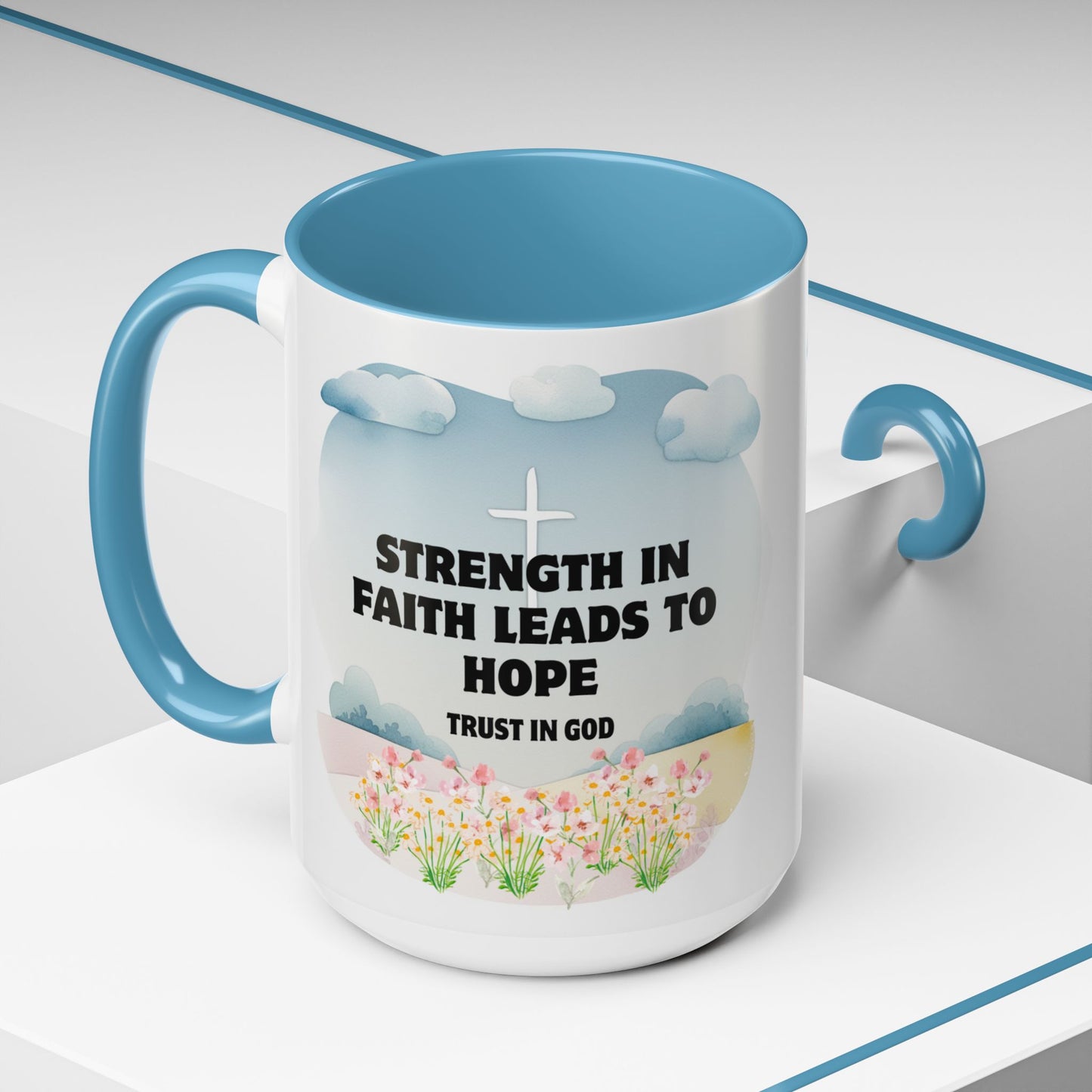 Inspirational Coffee Mug, Faith Motivational Cup for Christians, Hope Gift, Home Office Decor, Religious Drinkware, Encouragement Mug
