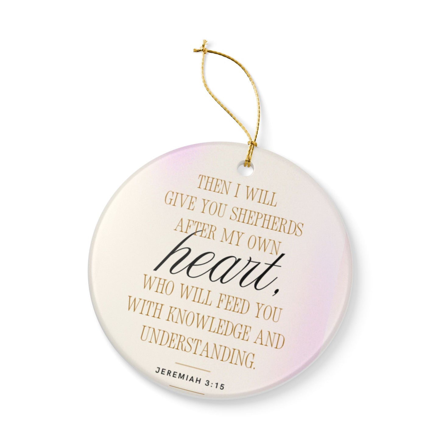 Heartfelt Ceramic Ornament with Inspirational Quote, Faith Gift, Home Decor, Religious Keepsake, Christmas Tree Decoration