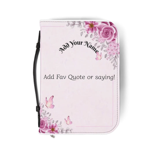 Floral Personalized Bible Cover, Custom Religious Journal Holder, Inspirational Gift for Women, Church Accessory, Elegant Scripture Keeper