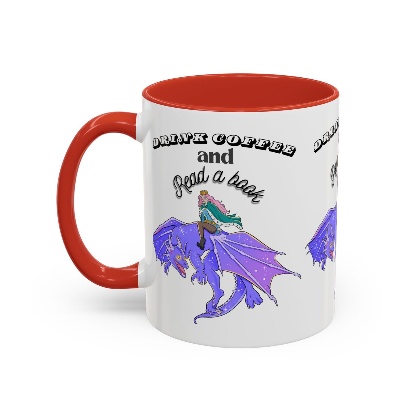 Fantasy Coffee Mug, Drink Coffee and Read a Book, Gift for Book Lovers, Dragon Themed Mug, Coffee Lover Gift, Reading Enthusiast