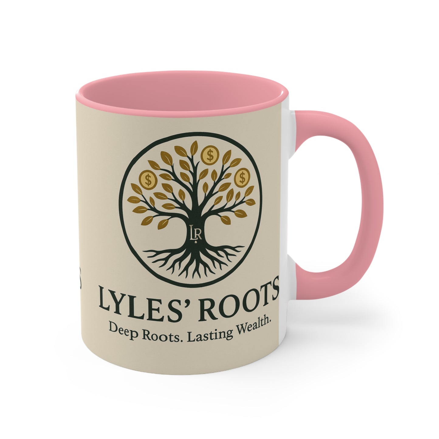 Lyles Roots of Wealth brand Accent Mug - Inspirational Coffee Cup for Financial Freedom, Gift for Entrepreneurs, Office Décor, Motivational Tea Cup