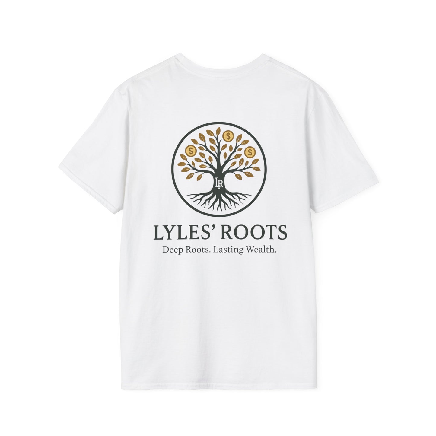 Lyles' Roots brand T-Shirt, Unisex Softstyle Tee, Inspirational Shirt, Gift for Entrepreneurs, Nature Lovers, Motivational Wear