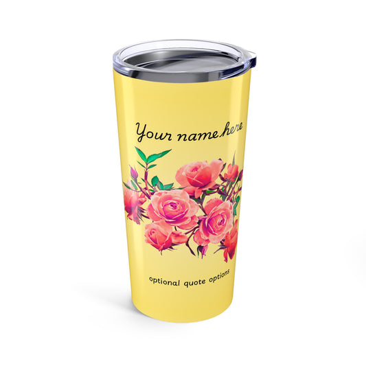 Custom 20oz Tumbler with Floral Design, Personalized Gift for Her, Birthday Present, Travel Mug, Summer Vibes, Mother’s Day Gift