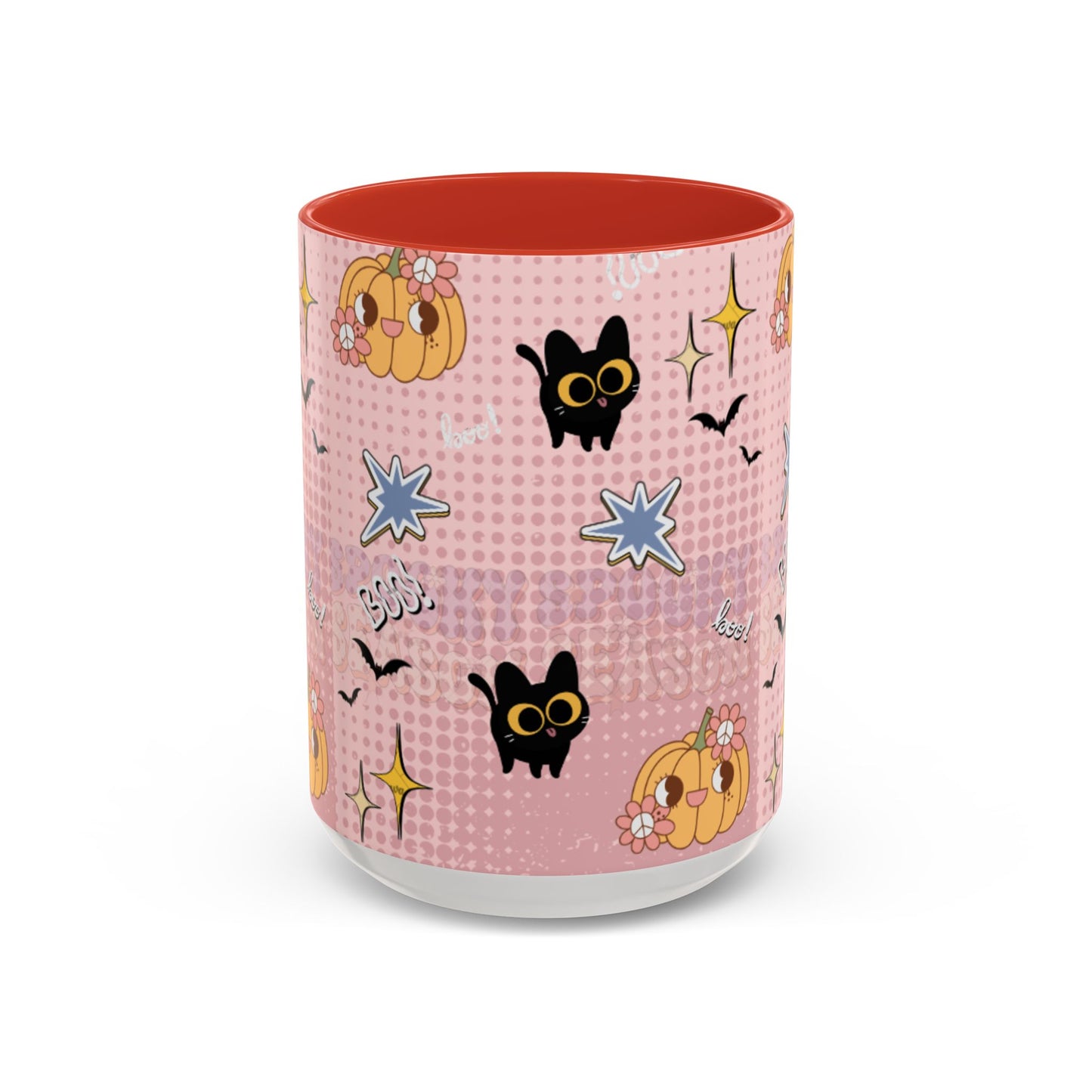 Whimsical Halloween Accent Coffee Mug, Cute Cat & Pumpkin Design, Perfect Gift for Cat Lovers, Holiday Decor, Spooky Season