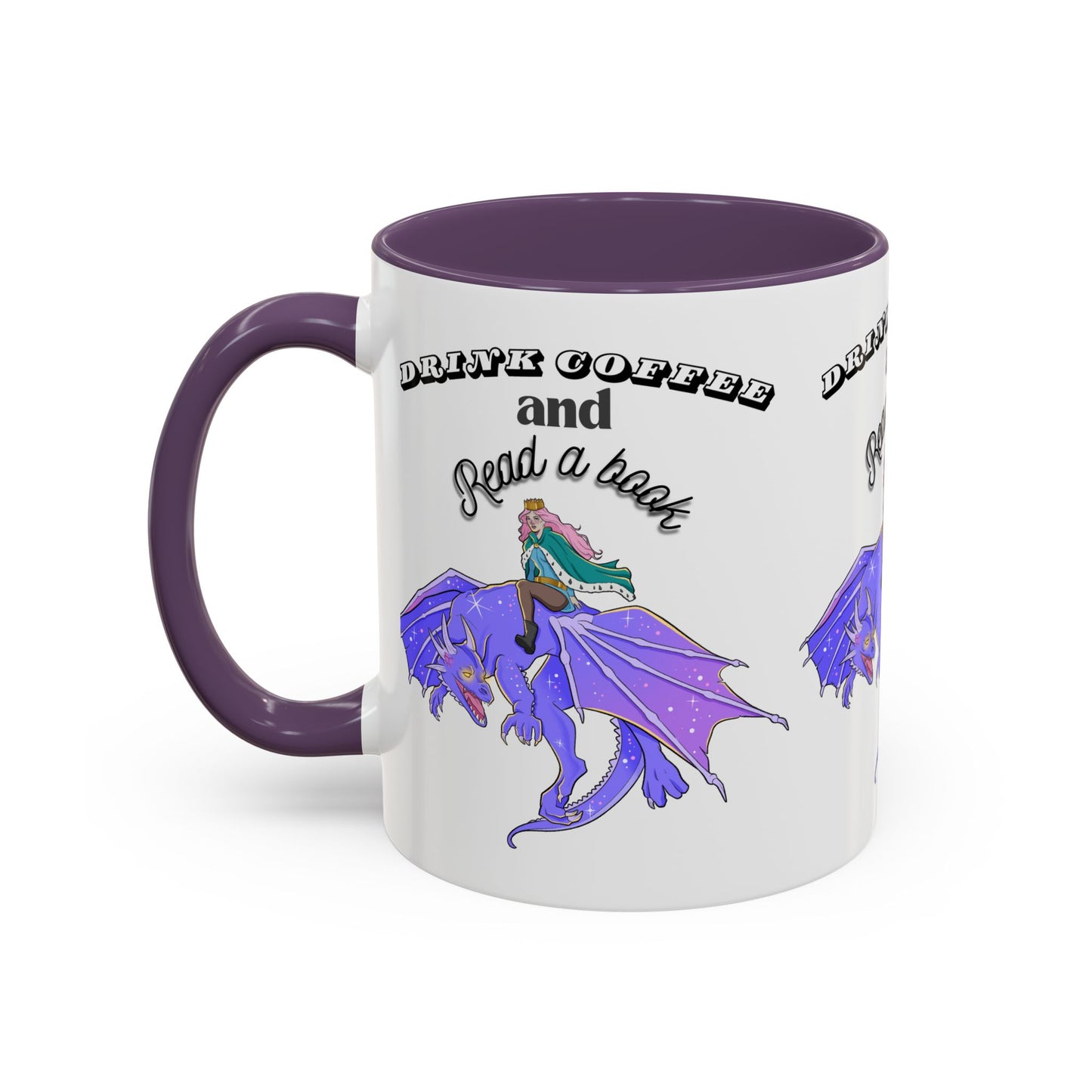 Fantasy Coffee Mug, Drink Coffee and Read a Book, Gift for Book Lovers, Dragon Themed Mug, Coffee Lover Gift, Reading Enthusiast