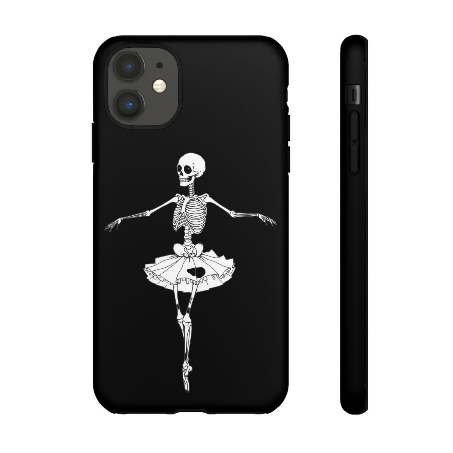 Skeleton Ballerina Phone Case, Tough Phone Cover for Dance Lovers, Unique Skeleton Design, Halloween Gift, Durable Shell