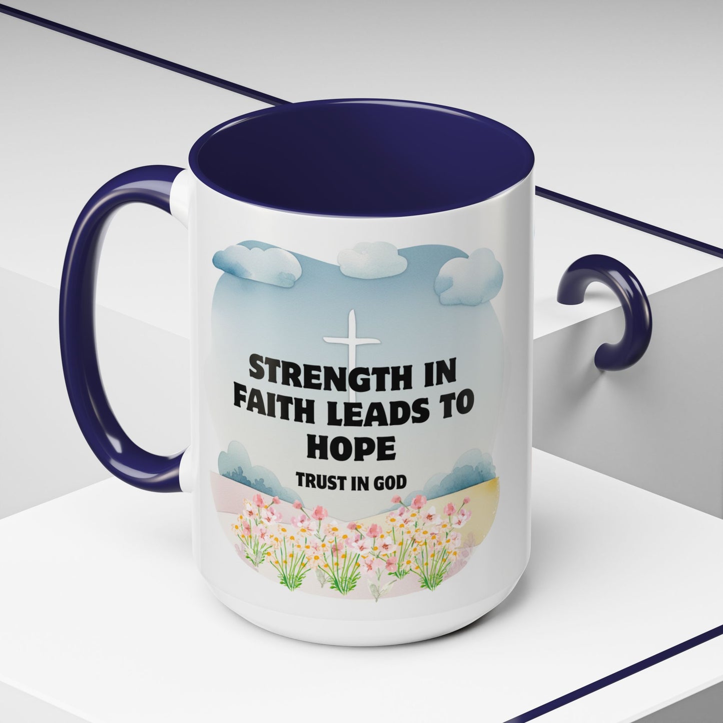 Inspirational Coffee Mug, Faith Motivational Cup for Christians, Hope Gift, Home Office Decor, Religious Drinkware, Encouragement Mug