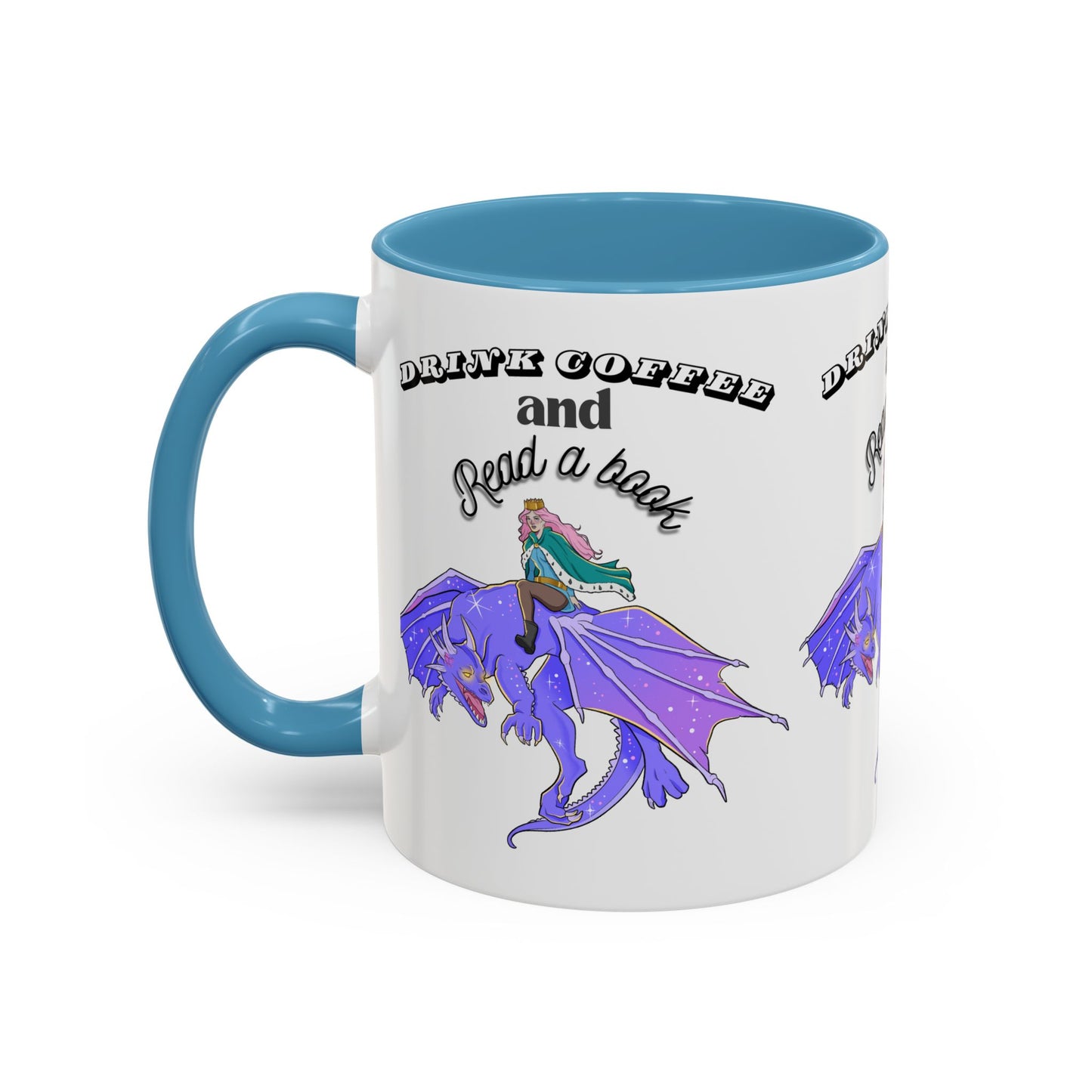 Fantasy Coffee Mug, Drink Coffee and Read a Book, Gift for Book Lovers, Dragon Themed Mug, Coffee Lover Gift, Reading Enthusiast