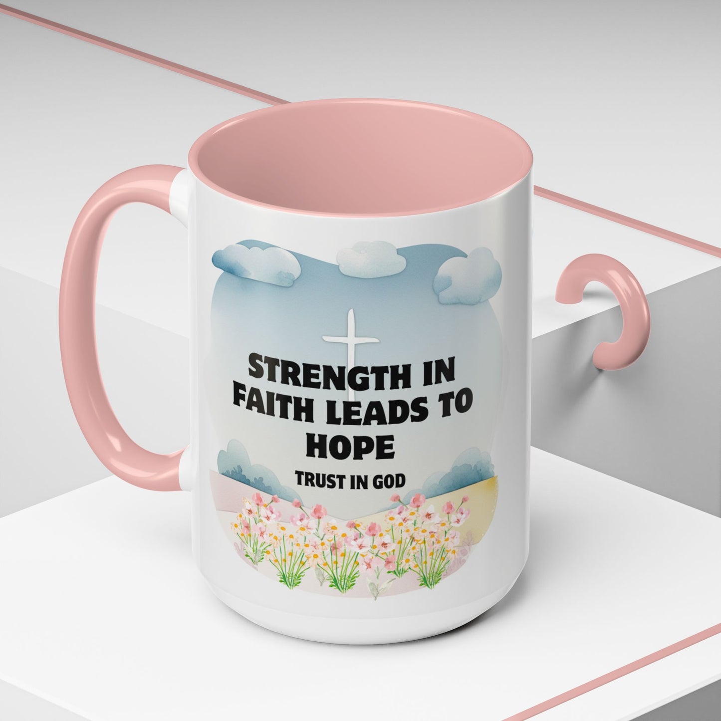 Inspirational Coffee Mug, Faith Motivational Cup for Christians, Hope Gift, Home Office Decor, Religious Drinkware, Encouragement Mug