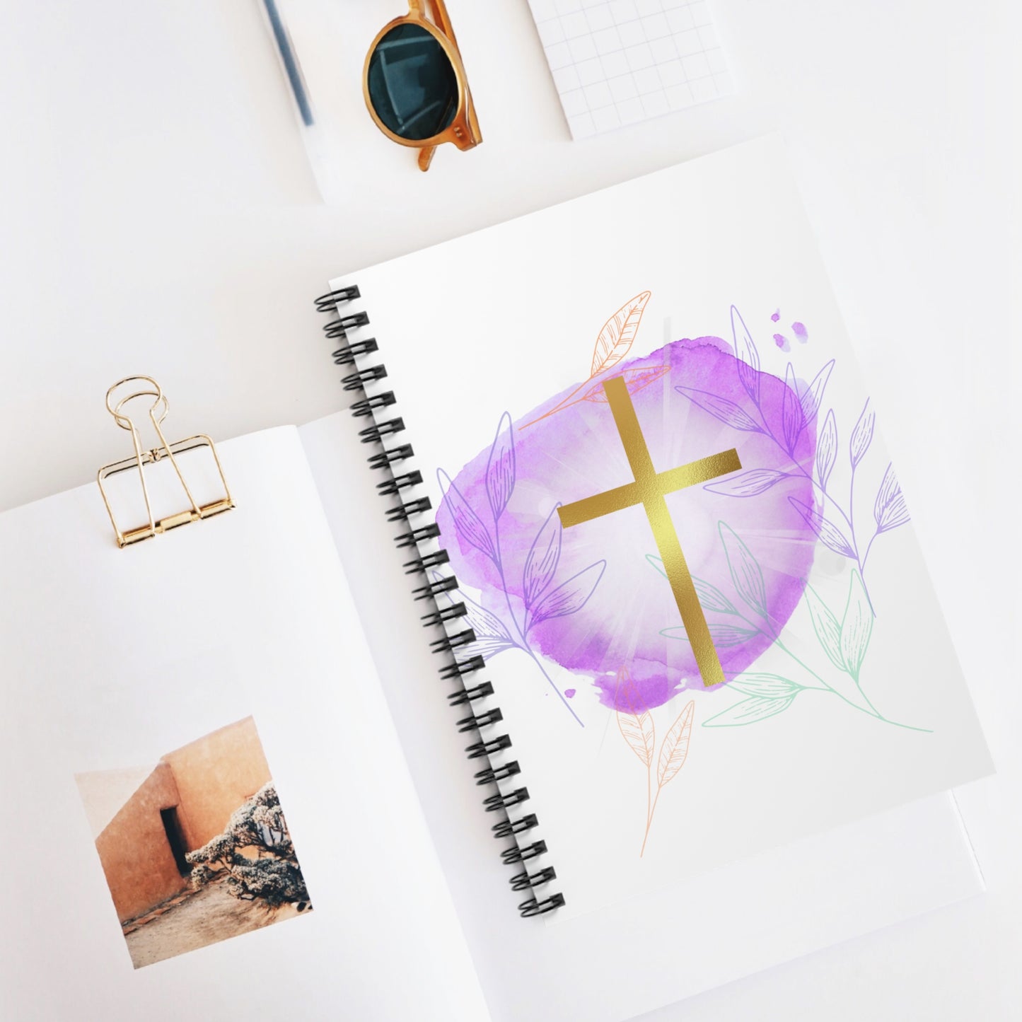 Elegant Faith-Inspired Spiral Notebook, Christian Journal, Inspirational Gift, Religious Notebook, Church Note Taking