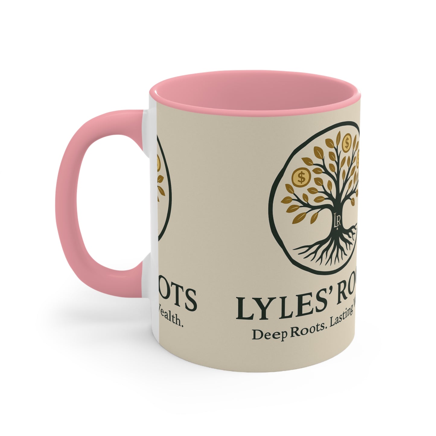 Lyles Roots of Wealth brand Accent Mug - Inspirational Coffee Cup for Financial Freedom, Gift for Entrepreneurs, Office Décor, Motivational Tea Cup
