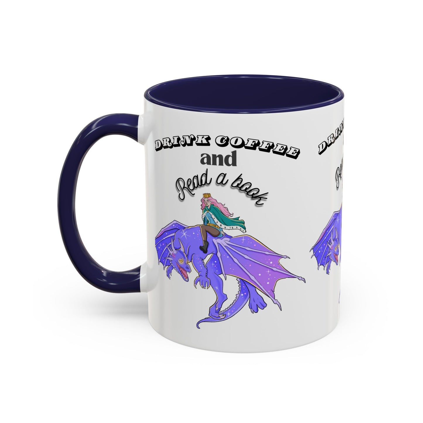 Fantasy Coffee Mug, Drink Coffee and Read a Book, Gift for Book Lovers, Dragon Themed Mug, Coffee Lover Gift, Reading Enthusiast