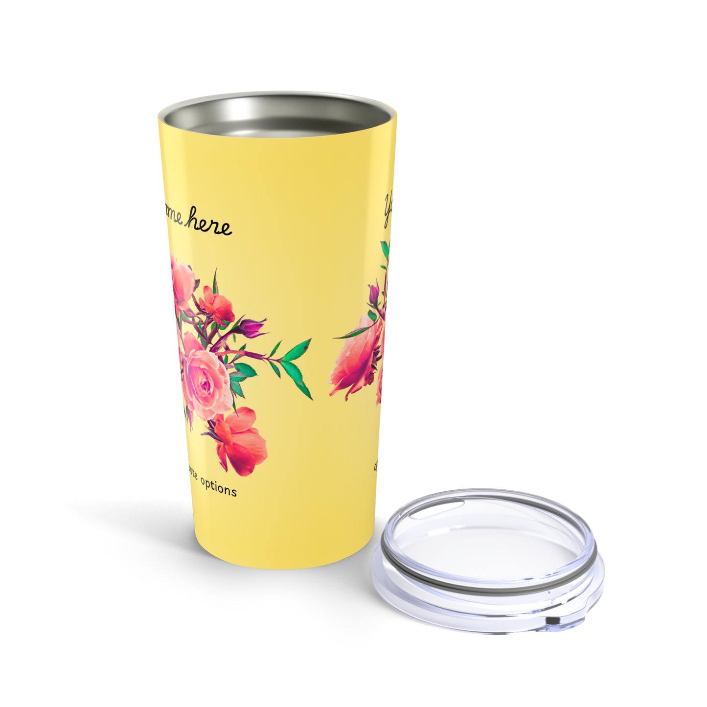 Custom 20oz Tumbler with Floral Design, Personalized Gift for Her, Birthday Present, Travel Mug, Summer Vibes, Mother’s Day Gift