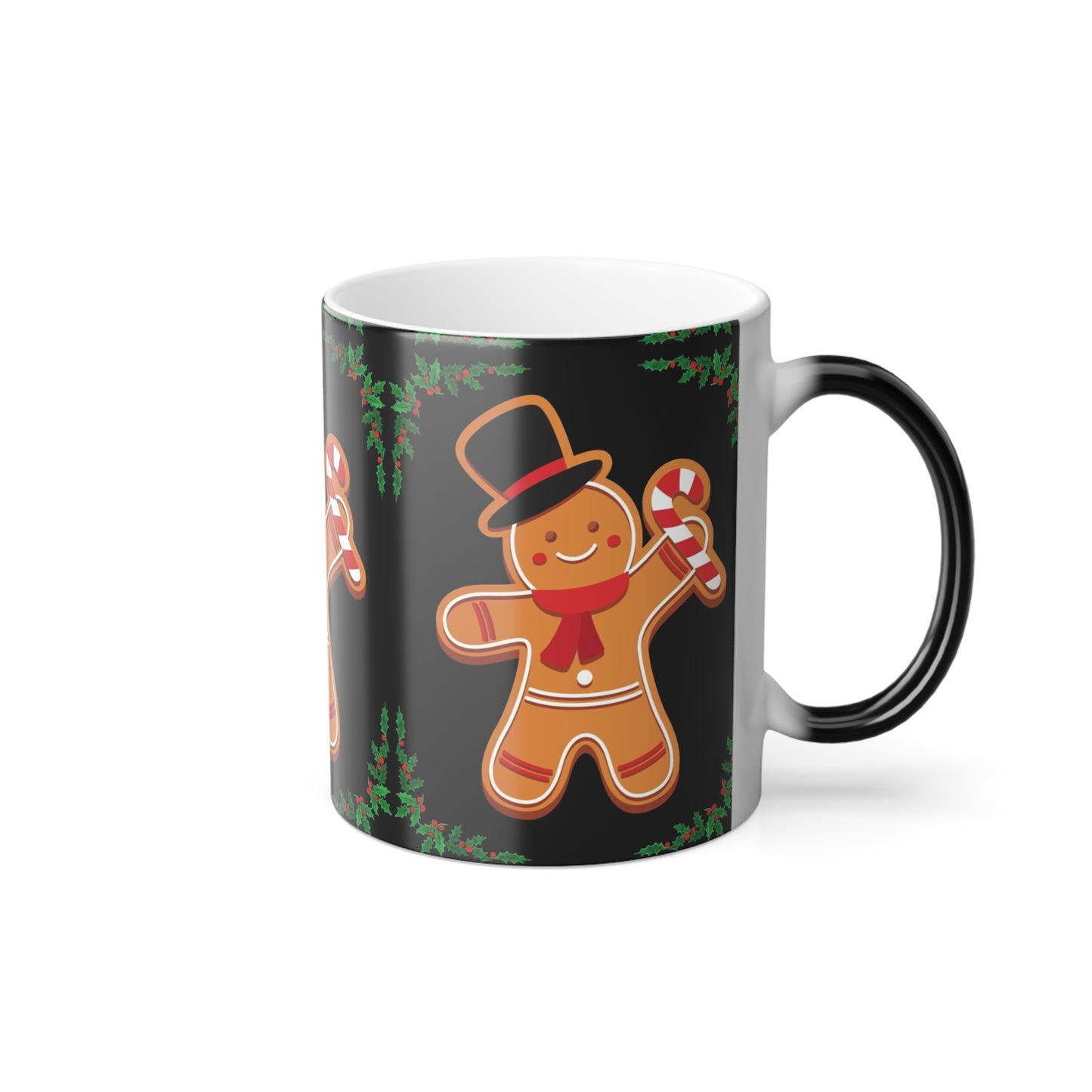 Gingerbread Man Color-Changing Mug, Holiday Gift, Christmas Decor, Creative Coffee Mug, Family Surprise, Festive Kitchenware