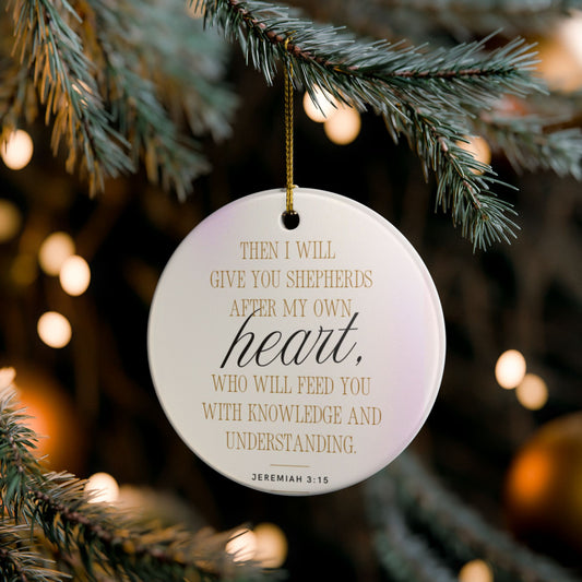 Heartfelt Ceramic Ornament with Inspirational Quote, Faith Gift, Home Decor, Religious Keepsake, Christmas Tree Decoration