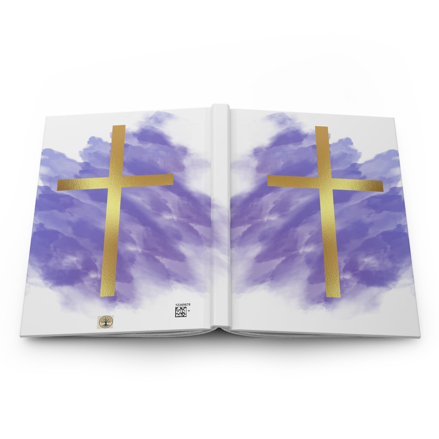 Elegant Purple Cross Hardcover Journal | Christian Notebook for Prayer, Devotion, Gift for Baptism, Confirmation, Daily Thoughts