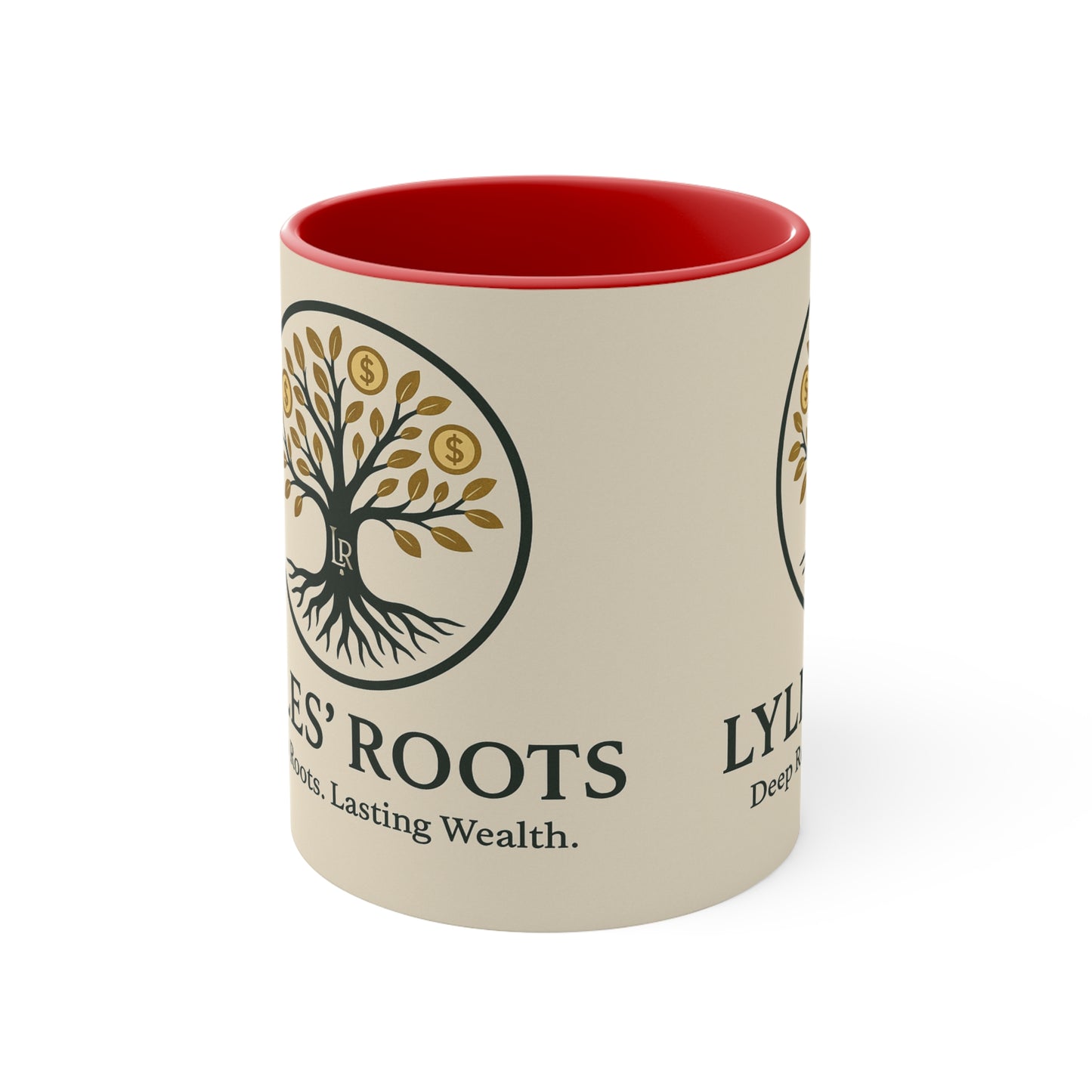 Lyles Roots of Wealth brand Accent Mug - Inspirational Coffee Cup for Financial Freedom, Gift for Entrepreneurs, Office Décor, Motivational Tea Cup