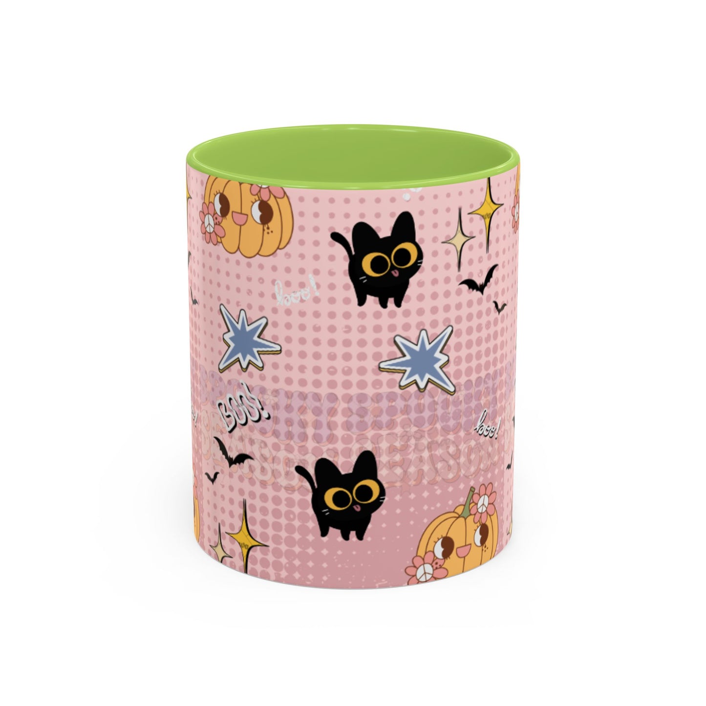Whimsical Halloween Accent Coffee Mug, Cute Cat & Pumpkin Design, Perfect Gift for Cat Lovers, Holiday Decor, Spooky Season