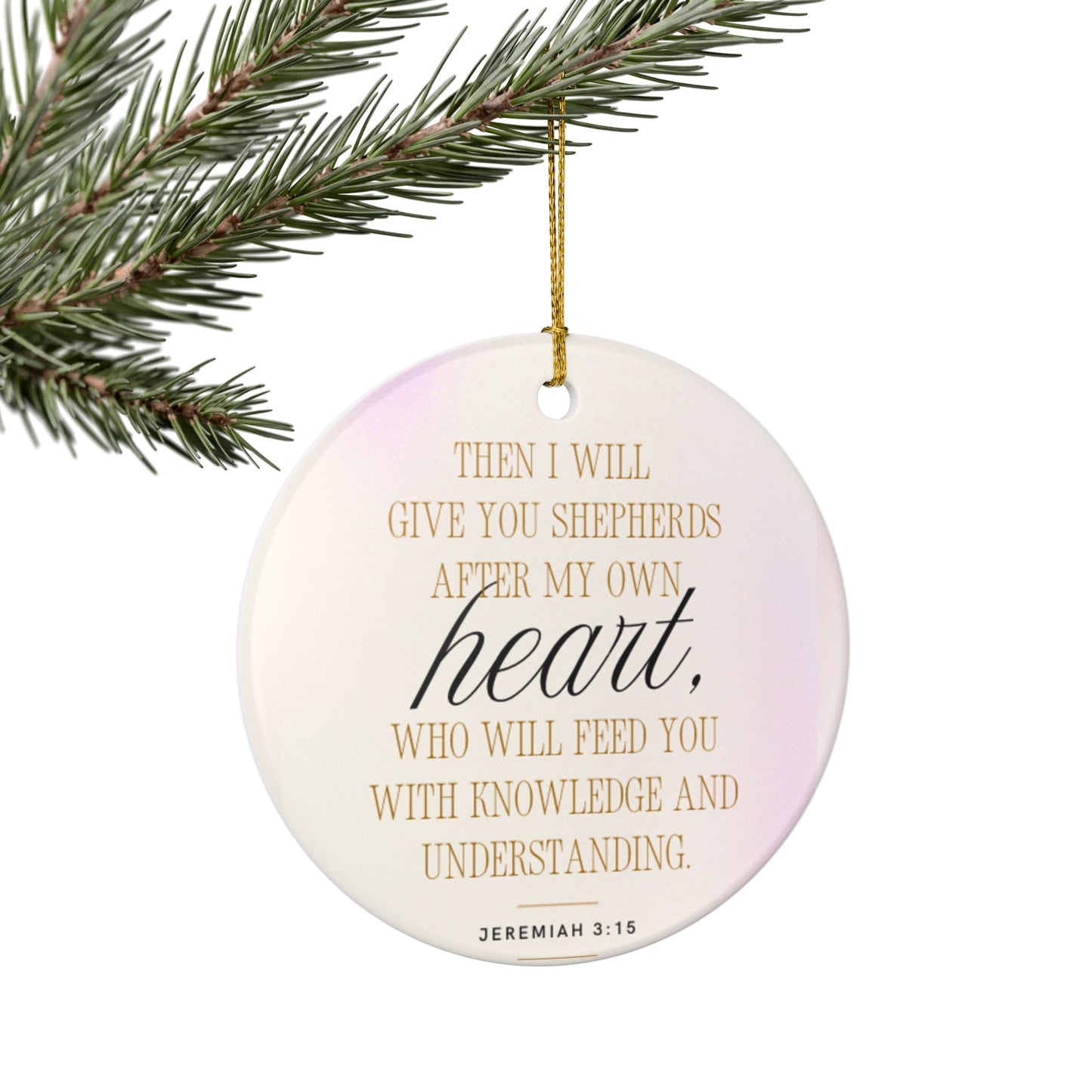 Heartfelt Ceramic Ornament with Inspirational Quote, Faith Gift, Home Decor, Religious Keepsake, Christmas Tree Decoration