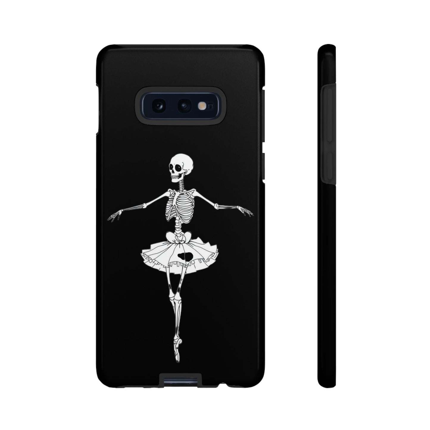 Skeleton Ballerina Phone Case, Tough Phone Cover for Dance Lovers, Unique Skeleton Design, Halloween Gift, Durable Shell