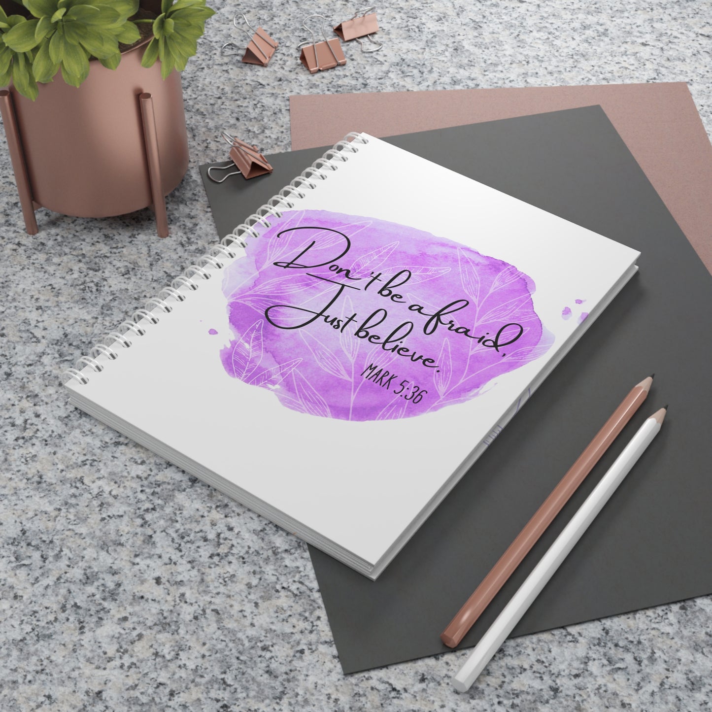Inspirational Spiral Notebook, Faith Journal, Christian Gifts, Scripture Notepad, Motivational Writing Journal, Cute Stationery