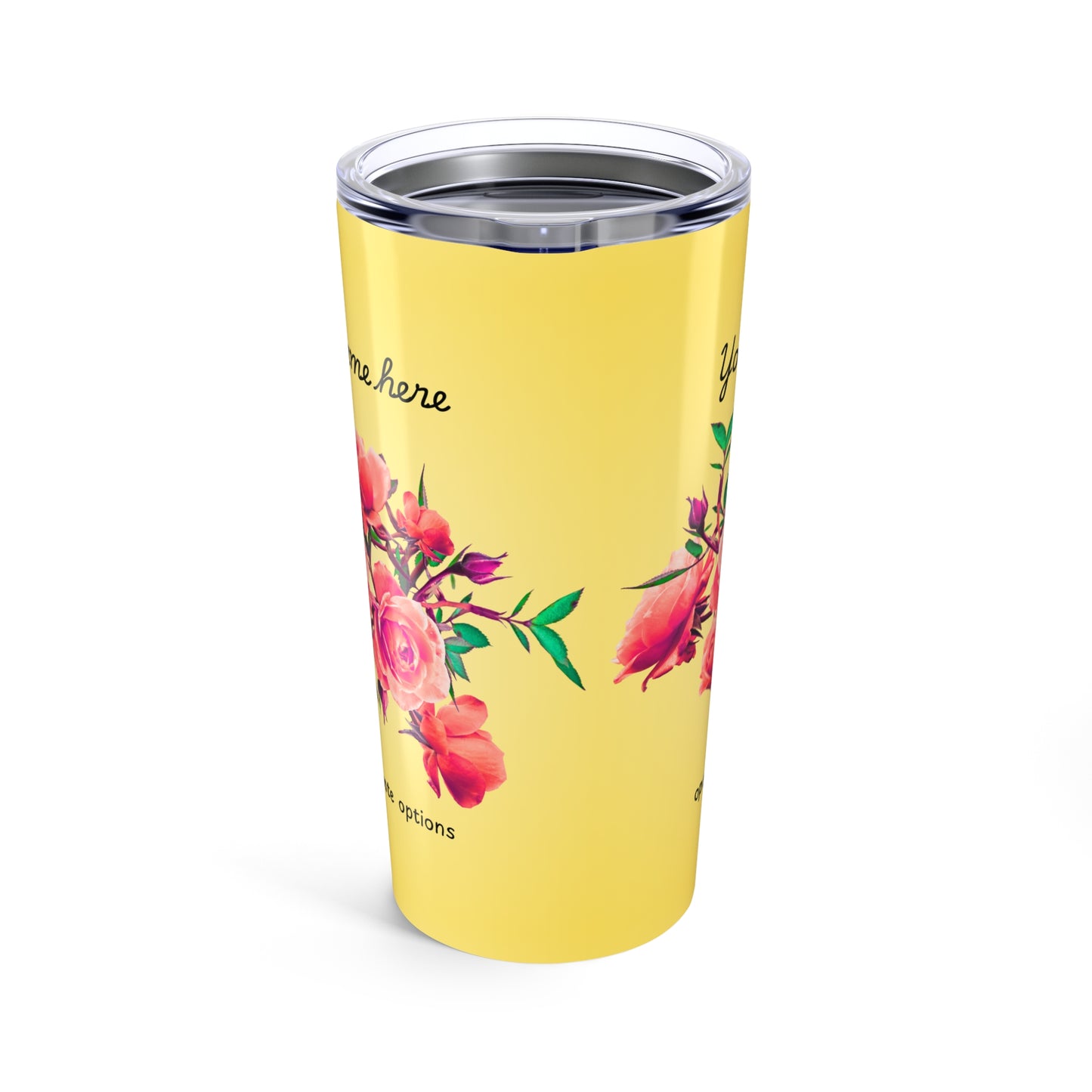 Custom 20oz Tumbler with Floral Design, Personalized Gift for Her, Birthday Present, Travel Mug, Summer Vibes, Mother’s Day Gift