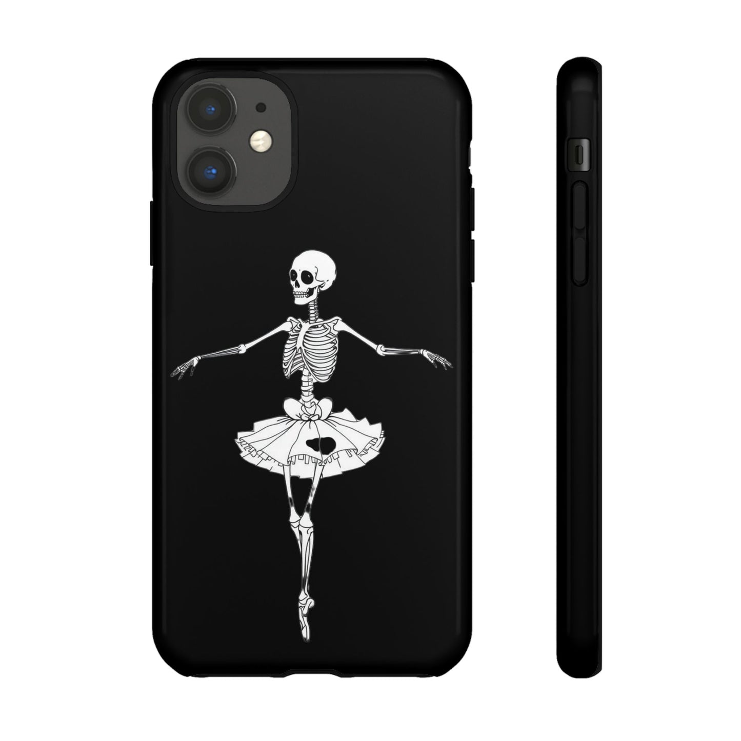 Skeleton Ballerina Phone Case, Tough Phone Cover for Dance Lovers, Unique Skeleton Design, Halloween Gift, Durable Shell