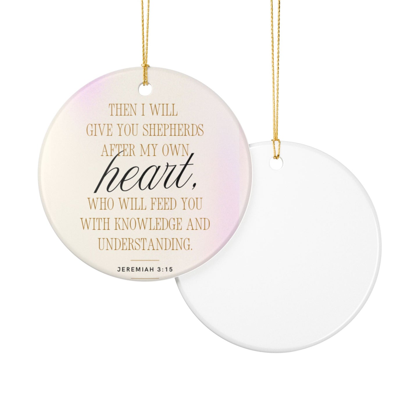 Heartfelt Ceramic Ornament with Inspirational Quote, Faith Gift, Home Decor, Religious Keepsake, Christmas Tree Decoration