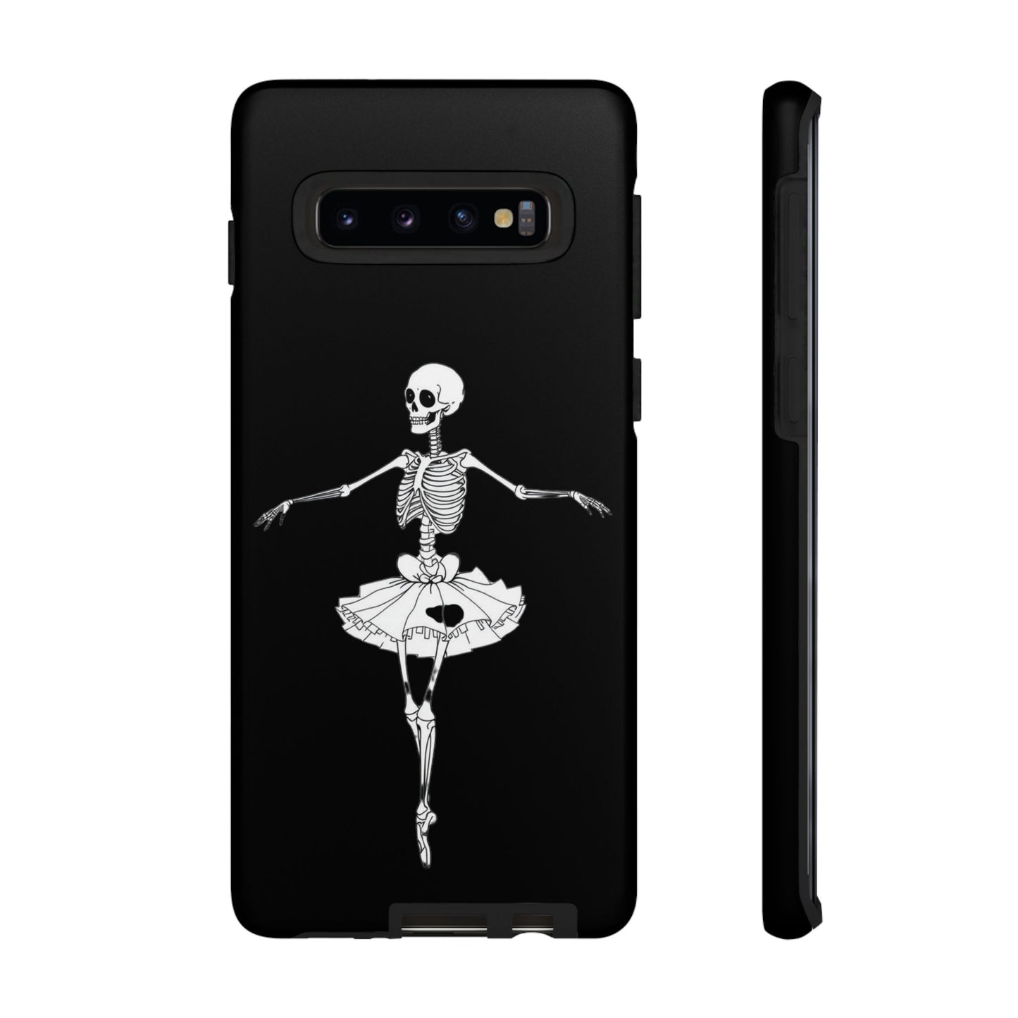 Skeleton Ballerina Phone Case, Tough Phone Cover for Dance Lovers, Unique Skeleton Design, Halloween Gift, Durable Shell