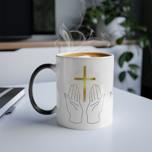 Faith-Inspired Color Morphing Mug, Christian Coffee Cup Gift, Inspirational Drinkware, Unique Religious Mug, Spiritual Home Decor