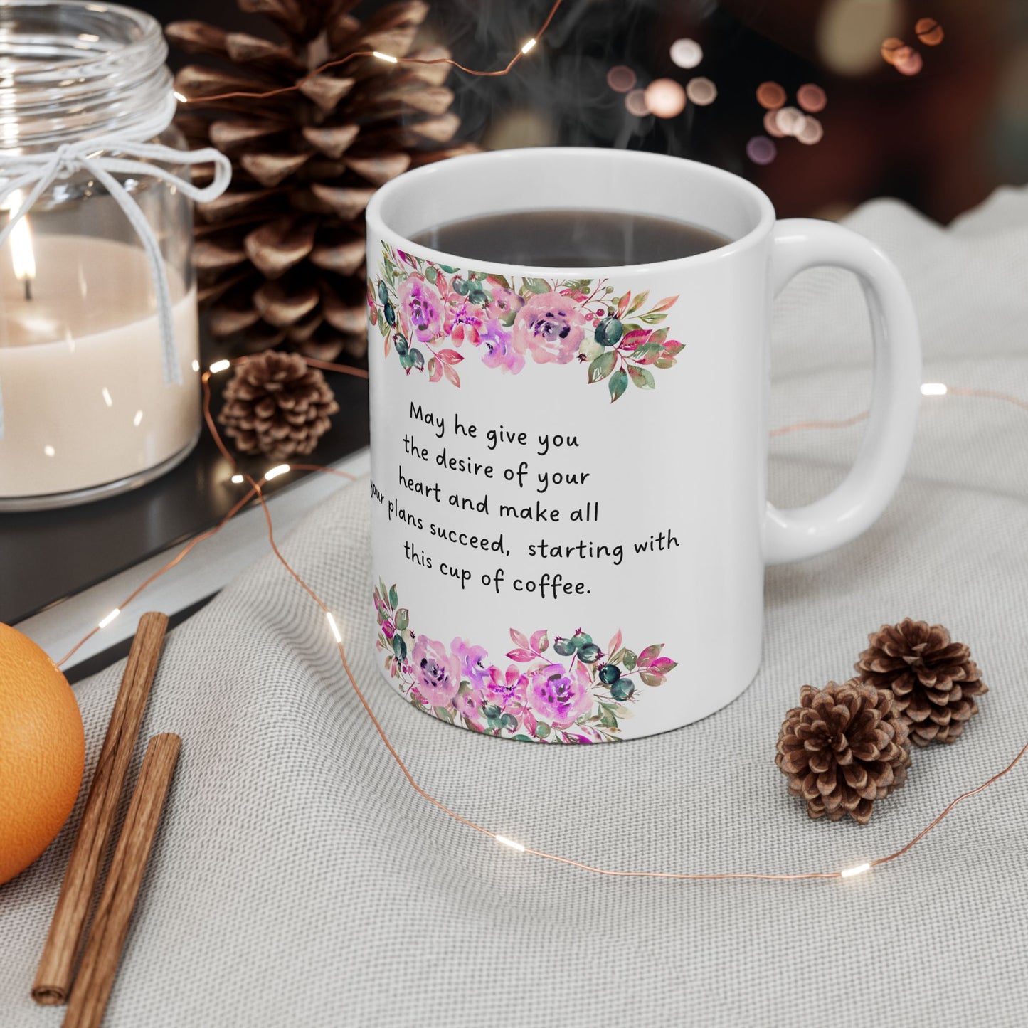 Floral Inspirational Quote Mug - Perfect for Coffee Lovers, Gift for Her, Self-Care, Birthday, Encouragement