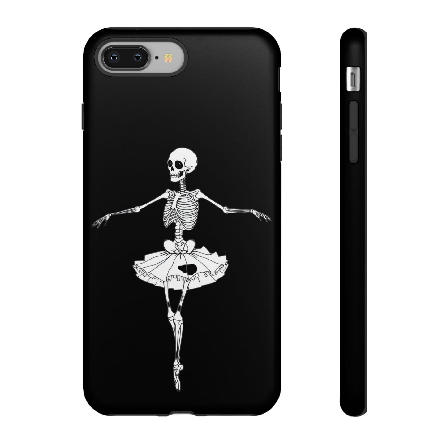 Skeleton Ballerina Phone Case, Tough Phone Cover for Dance Lovers, Unique Skeleton Design, Halloween Gift, Durable Shell