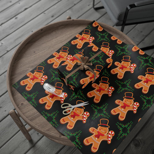 Festive Wrapping Paper - Holiday Cheer, Gift Wrap, Christmas Decor, Seasonal Wrap, Gingerbread Design, Reindeer Print, Celebration