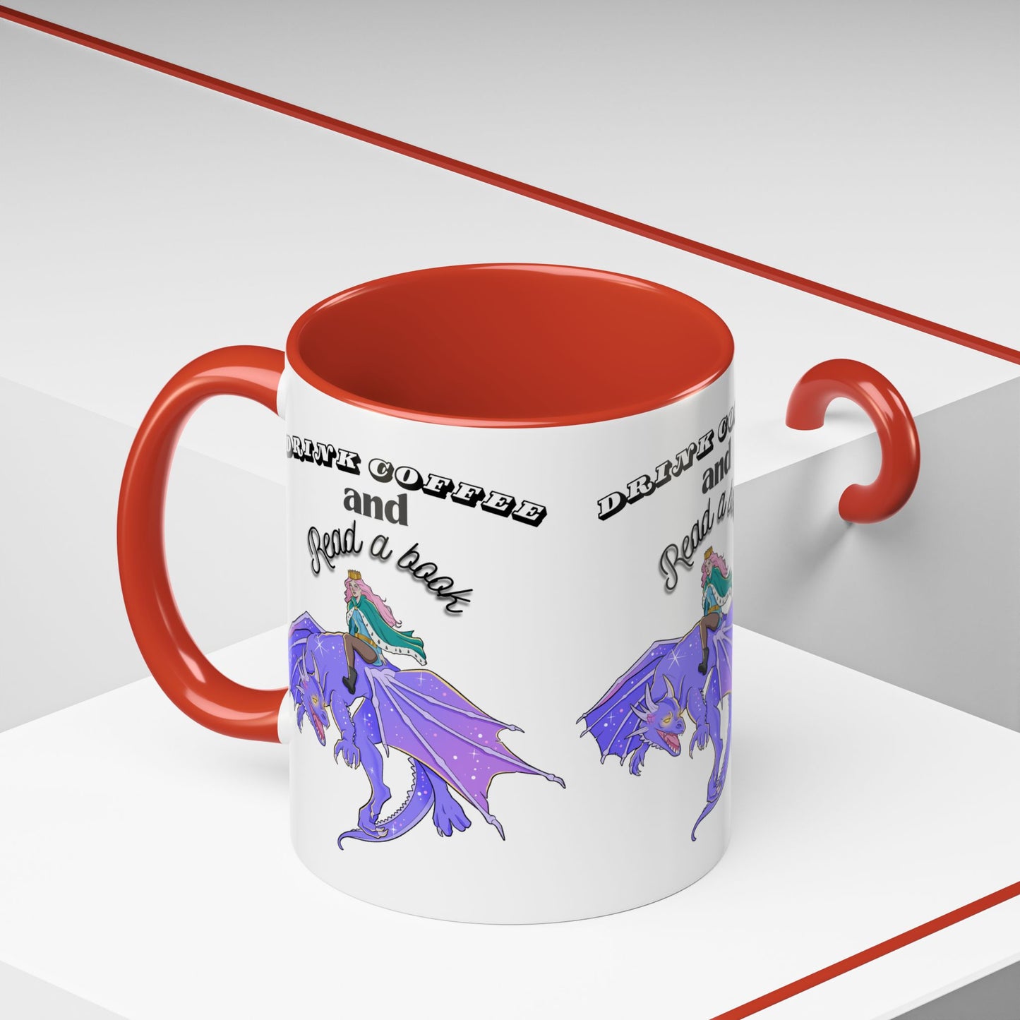 Fantasy Coffee Mug, Drink Coffee and Read a Book, Gift for Book Lovers, Dragon Themed Mug, Coffee Lover Gift, Reading Enthusiast