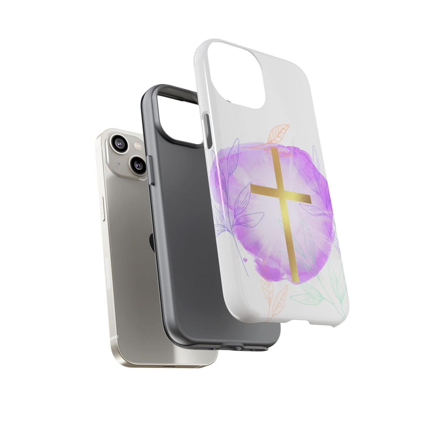Christian Phone Case with Purple Floral Design, Tough and Stylish Smartphone Cover for Faith Lovers, Gift for Religious Friends, [...]