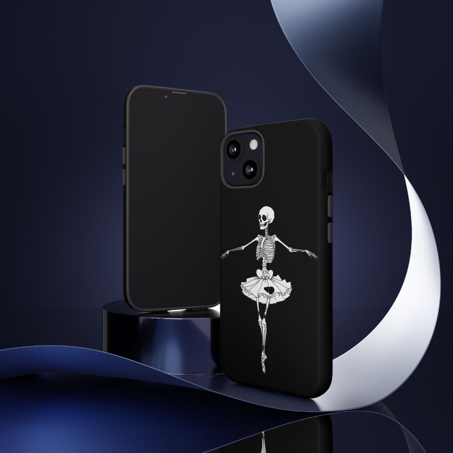 Skeleton Ballerina Phone Case, Tough Phone Cover for Dance Lovers, Unique Skeleton Design, Halloween Gift, Durable Shell