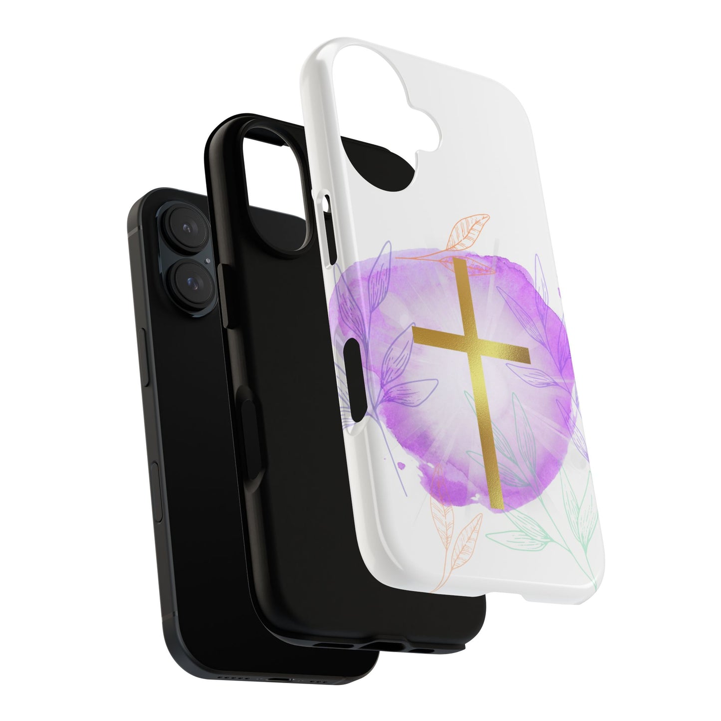 Christian Phone Case with Purple Floral Design, Tough and Stylish Smartphone Cover for Faith Lovers, Gift for Religious Friends, [...]