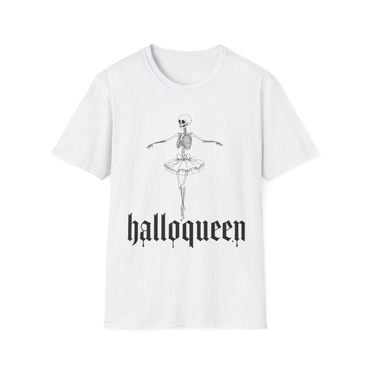 Halloween Unisex Softstyle T-Shirt, Spooky Season Tee, HalloQueen Shirt, October Apparel, Ghostly Graphic Tee